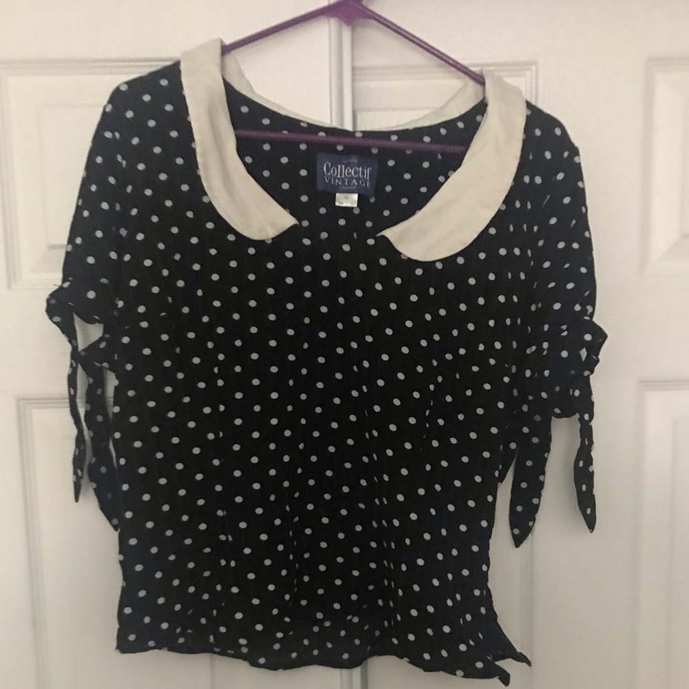Collectif Mainline Mirella Dot Top View 3